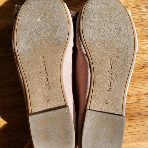Sam Edelman Suede Bow Pale Pink/Taupe Flats - Picture 5 of 5